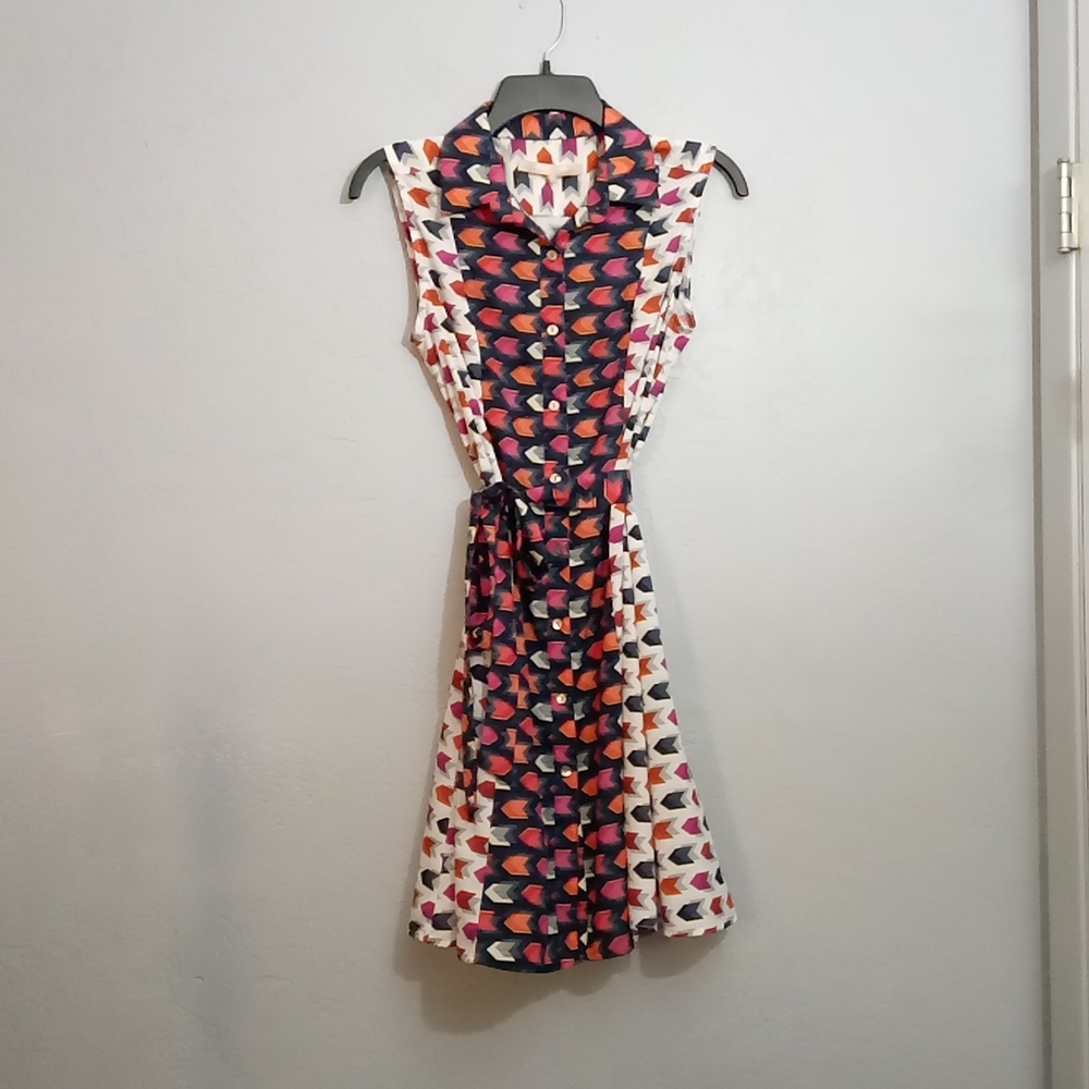 Anthropologie Hutch Sleeveless Tie Belt Full Button Shirtdress XS